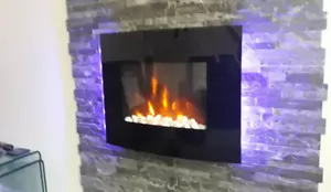 2024 TRUFLAME 7 FARBEN LED SCHWARZ GLAS GEWÖLBT ELEKTRISCHES WANDFEUER - Bild 1 von 14