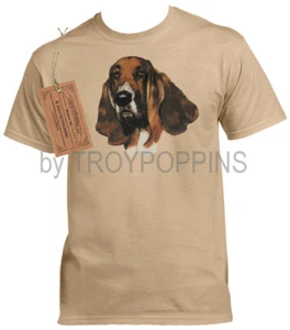 1-BASSET HOUND HUNTING DOG BREED PUPPY LOVER GEAR WEAR T-SHIRT GRAPHIC PRINTED - Picture 1 of 4