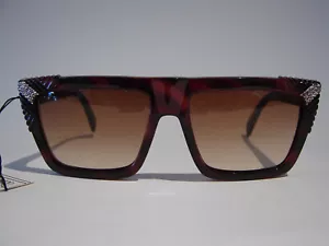 NOS Vintage 1980s Versace sparkling stone sunglasses in dark brown tort (Italy) - Picture 1 of 10