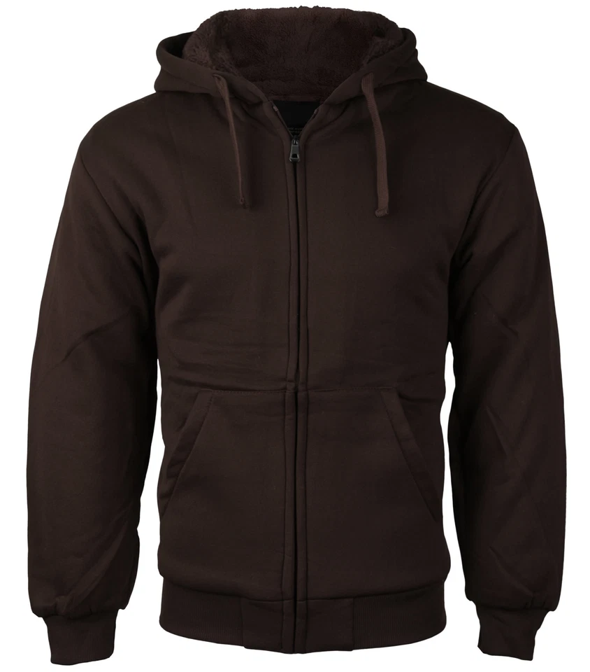 Maximos Para Hombre Atlético Suave Sherpa Forrado Polar Cremallera Sudadera con Capucha Suéter Chaqueta Foto 1 de 1