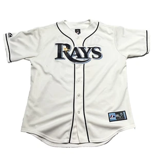 Tampa Bay Devil Rays Baseball Jersey Mens Large White Sewn Made in USA Majestic - Picture 1 of 10