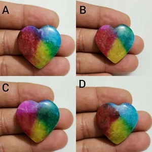 Use For Jewelry Amazing Rainbow Solar Quartz Cabochon Heart Shape Loose Gemstone - Imagen 1 de 13
