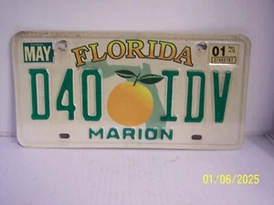 FLORIDA LICENSE PLATE ( D40 IDV ) MARION EXPIRED MAY-01 - Picture 1 of 2