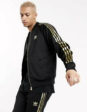 XS adidas OG Men's 50th Anniv SUPERSTAR TRACKSUIT Black / 24K Gold LAST1