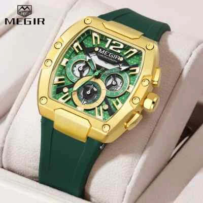 Chronograph Men's Watches Automatic Date Sports Silicone Waterproof Wrist Watch  - Image 1 of 4