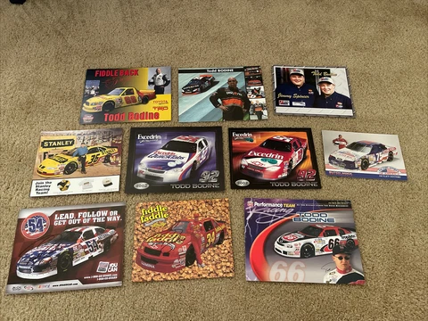 Large lot of Todd Bodine nascar racing postcards Cover