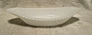 Vintage~bicchiere latte~dado~piatto relish~base perline~costole- ovale 9"~usato - Foto 1 di 9