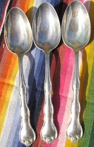3 Large Vintage Serving Spoons Rondo Gorham Sterling Silver No Monograms 214 Gr - Picture 1 of 4