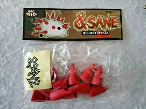 Red Rubber Helmet Spikes, & Sane Rat Vision 1.25" With Sticker NEW  - Picture 1 of 2