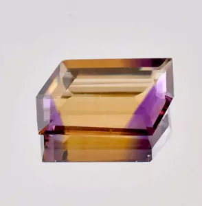 Pietra Preziosa Ametrina Naturale Bicolore 24x13mm Impeccabile 19,35 Ct (Certificata GIT) - Foto 1 di 6