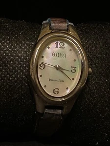 ECCLISSI Solid Sterling Silver .925 Pearl Dial Women’s 24MM Watch NEW Battery - Picture 1 of 18