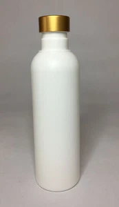Empty 150ml White Boston Bottles + Matt Gold Screw On Cap Top ANY AMOUNT - Picture 1 of 1