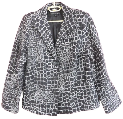 CJ1323 LAFAYETTE 148 NY Women's Linen Silk Blazer Jacket Long Sleeve Crocs 18 - Image 1 of 4