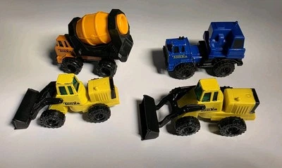 Vintage Tonka Trucks Diecast Mini Construction Trucks Lot Of 4 - Loader Mixer + - Image 1 of 4