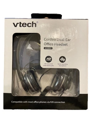 Vtech Wideband Binaural office Headsets A100D Noise Cancelling Microphone - Image 1 of 4