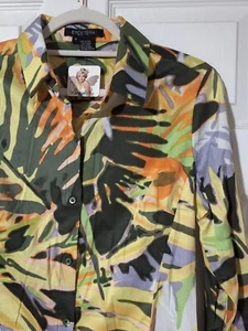 NEU Etcetera Damen Langarm Blumenmuster Baumwolle Stretch Shirt Mehrfarbig Größe 6 - Bild 1 von 5