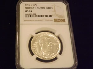 1950-S 50 C Booker T. Washington NGC MS 65 - Picture 1 of 2