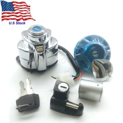 Juego de bloqueo de asiento interruptor de encendido tapa de gas combustible para Honda Shadow ACE/VT750 VLX/VT600 Foto 1 de 4