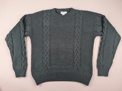 Vintage Abercrombie Fitch Cable Knit Sweater Adult Extra Large Hunter Green - Image 1 of 4