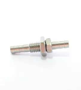 Stainless Steel Bulkhead 1/4” Hose ID Barb Fitting Fuel Water Boat Air Splicer - Picture 1 of 4