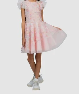 $246 Zoe Ltd Kids Girls Pink Watercolor Circle Ruffle Sleeveless Dress Size 16 - Picture 1 of 1