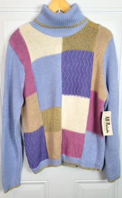 Suéter tejido vintage Deadstock todos los puntos por punto de referencia talla L nuevo con etiquetas Foto 1 de 4