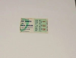 1972 NFL FOOTBALL TICKET NY GIANTS VS PHILADELPHIA EAGLES PALMER STADIUM RARE! - Picture 1 of 3
