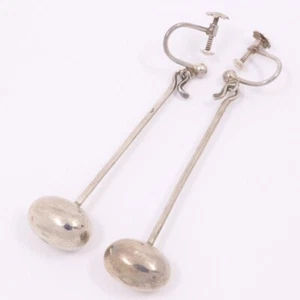 Georg Jensen Sterling Silver Drop Earrings Screw Back 925S Torun Pre-owned - Picture 1 of 5
