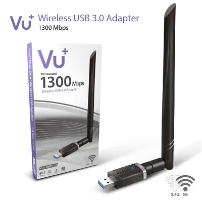 VU+ Dual Band Wireless USB 2.0 Adapter 1300 Mbps inkl.6 dBI Antenne - Bild 1 von 4