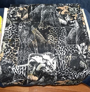 GORGEOUS MULTI-COLOR JUNGLE AFRICAN ANIMALS & Animal Print BTY Cotton 3 yds - Picture 1 of 2