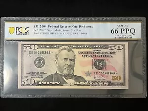2004 $50 FRN Fr 2128-E 🌟 STAR Note 🌟 -- PCGS Banknote Gem 66 PPQ - Picture 1 of 3