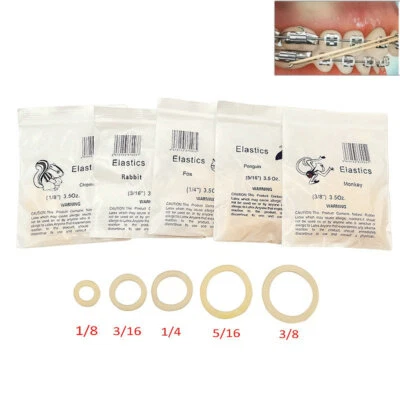 1000pcs Dental Rubber Bands Ortho Elastics Latex Braces Non-toxic 3.5/4.5/6.5oz - Image 1 of 4