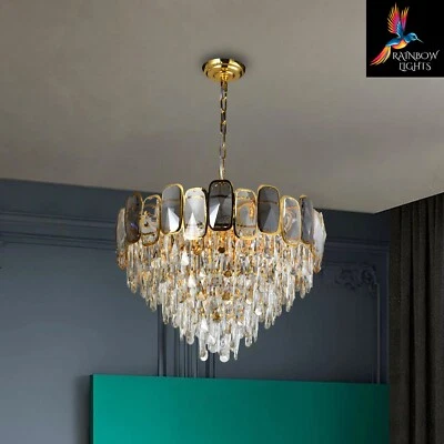 Araña de cristal estilo europeo con lujosos cristales K9 en cromo dorado Foto 1 de 4