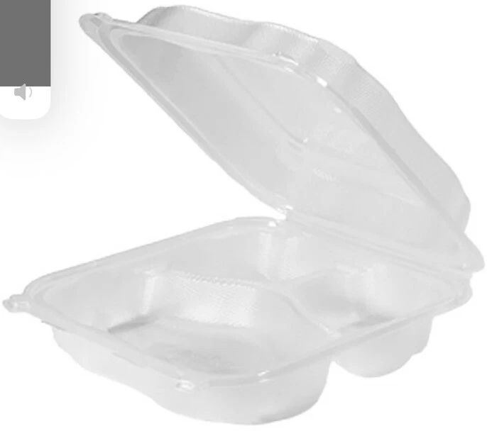 Clover CLX399-CL 9.25 X 9.65 x 3 Clear Hinged Lid Takeout Container, 150 - Image 1 of 1
