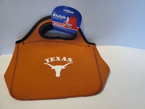 Texas Longhorns Kolder Klutch Zipper Neoprene Lunch Can Holder Tote Handbag Cover