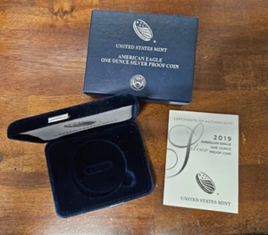 2019 Proof $1 American Silver Eagle Box & COA | No Coin | See Description - Picture 1 of 1