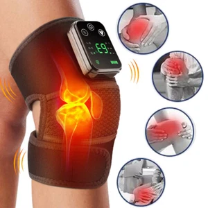 Electric Heated Knee Pad Brace Arthritis Pain Relief Warm Therapy Leg Wrap Belt - Picture 1 of 13
