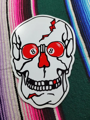 Vintage Skull 8 Ball Eyes Pog Battle Plastic Mat 90s - Image 1 of 4