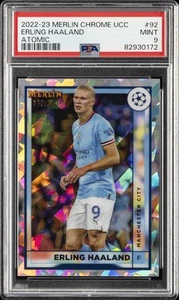 2022-23 TOPPS MERLIN CHROME UEFA CLUB COMPETITIONS ERLING HAALAND 152/250 PSA 9 - Picture 1 of 2