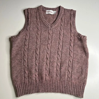Chaleco Suéter Tejido con Cable McGregor Vintage GRANDE Mezcla de Lana Cuello en V EE. UU. Guam Foto 1 de 4