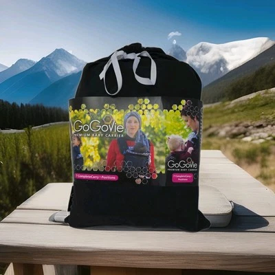 GoGoVie Premium Baby Carrier - Color - Black/White - Swaddle, Cradle, Back Carry - Image 1 of 4