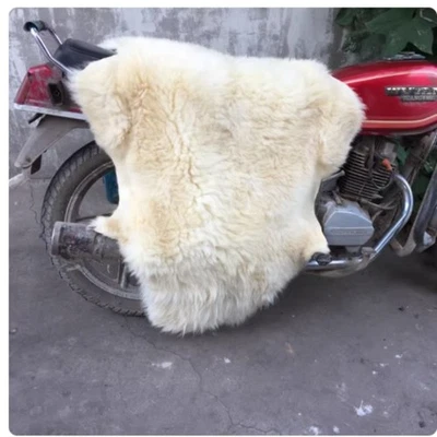 Tapete de inverno genuíno pele de carneiro lã pura sofá cadeira almofada - Imagem 1 de 4