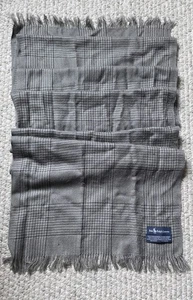 Polo Ralph Lauren sciarpa lana vergine grigia pied de poule frange a quadri 15x77 - Foto 1 di 6