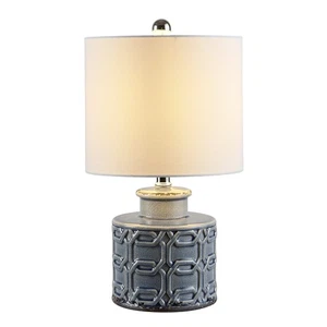 Lighting Collection Bijou Modern Contemporary Blue Ceramic 17-inch Bedroom Li... - Picture 1 of 4
