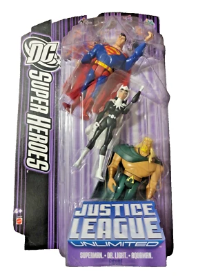 DC Super Heroes: Justice League Unlimited: SUPERMAN, DR. LIGHT & AQUAMAN. New - Image 1 of 4