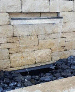 Wasserfall Set 60 cm max. Fallhöhe 1 mtr. Wasserauslauf Edelstahl matt gebürstet - Bild 1 von 3