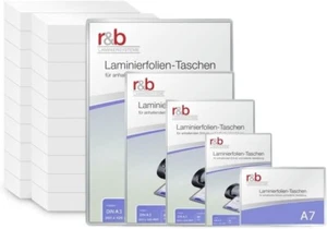 r&b Laminierfolien DIN A3/A4/A5/A6/A7 | 80/100/125/175/250 mic Laminiertaschen - Bild 1 von 6