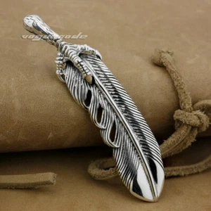 Eagle Claw Leather 925 Sterling Silver Pendant Punk Jewelry 9H007 Steel N 24" - Picture 1 of 10