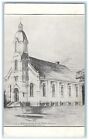 c1940 St. Bonifatius katholische Kirche Kapelle Außen Charter Eiche Iowa IA Postkarte