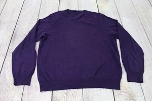 J. Crew Cotton Cashmere Blend Purple V-Neck Pullover Sweater Men's Medium - Picture 1 of 4